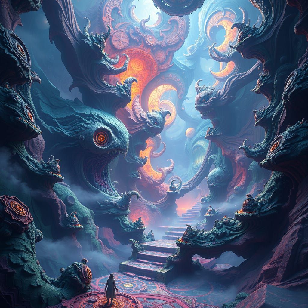 Surreal Dreamscape Inspired by Rumi's Mystical Poetry