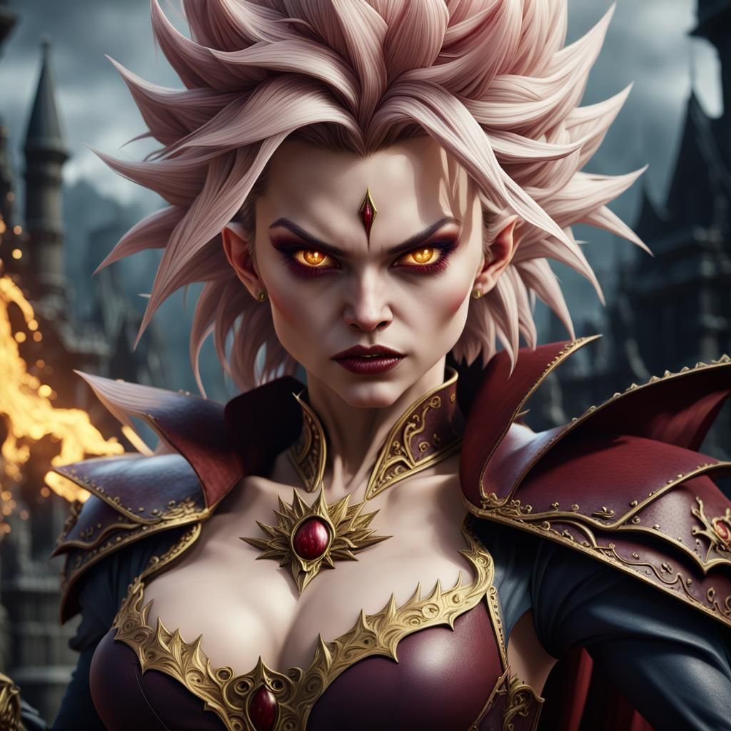 Vampire Super Saiyan: Detailed Fantasy Art