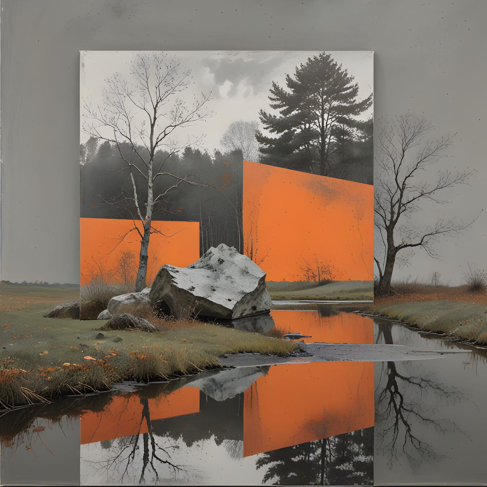 Ambiguous Landscape in Ochre Hues