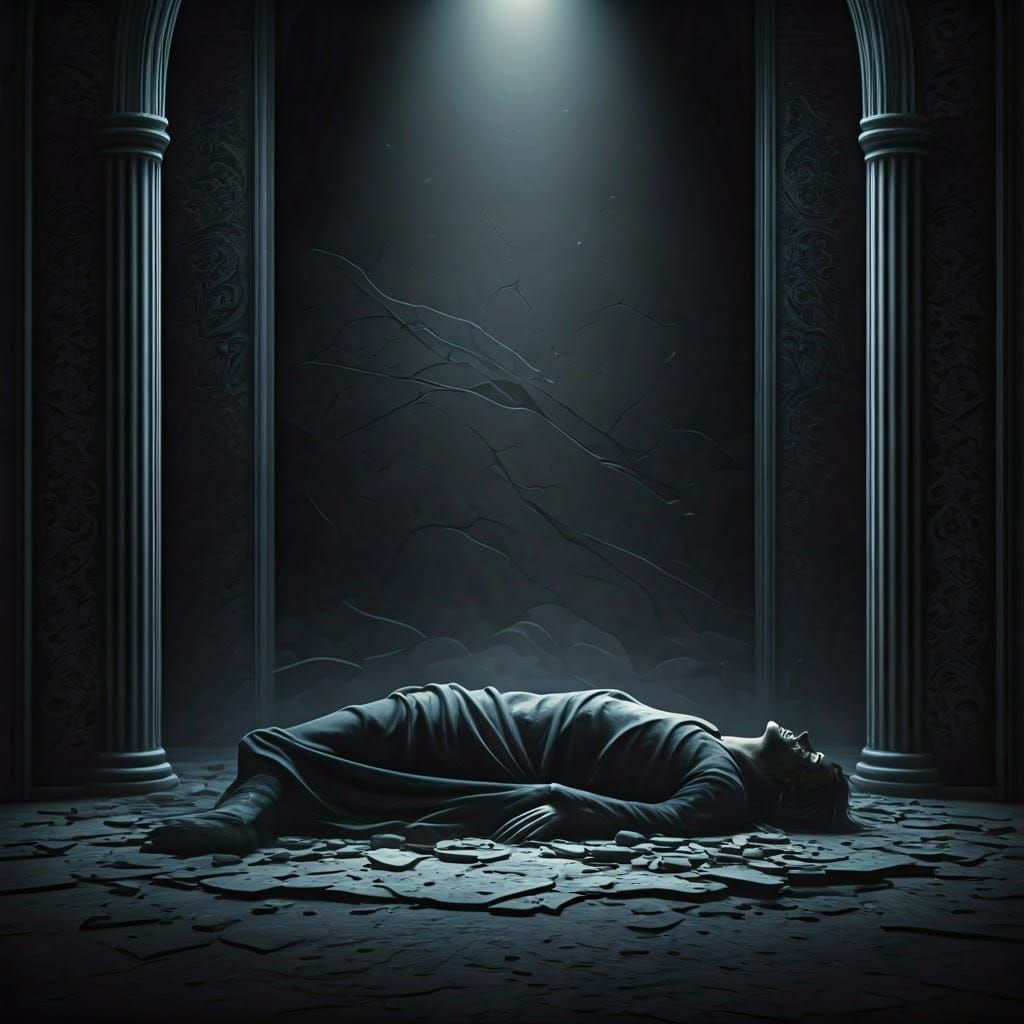 Crime Scene in a Desolate, Photorealistic Nightmare