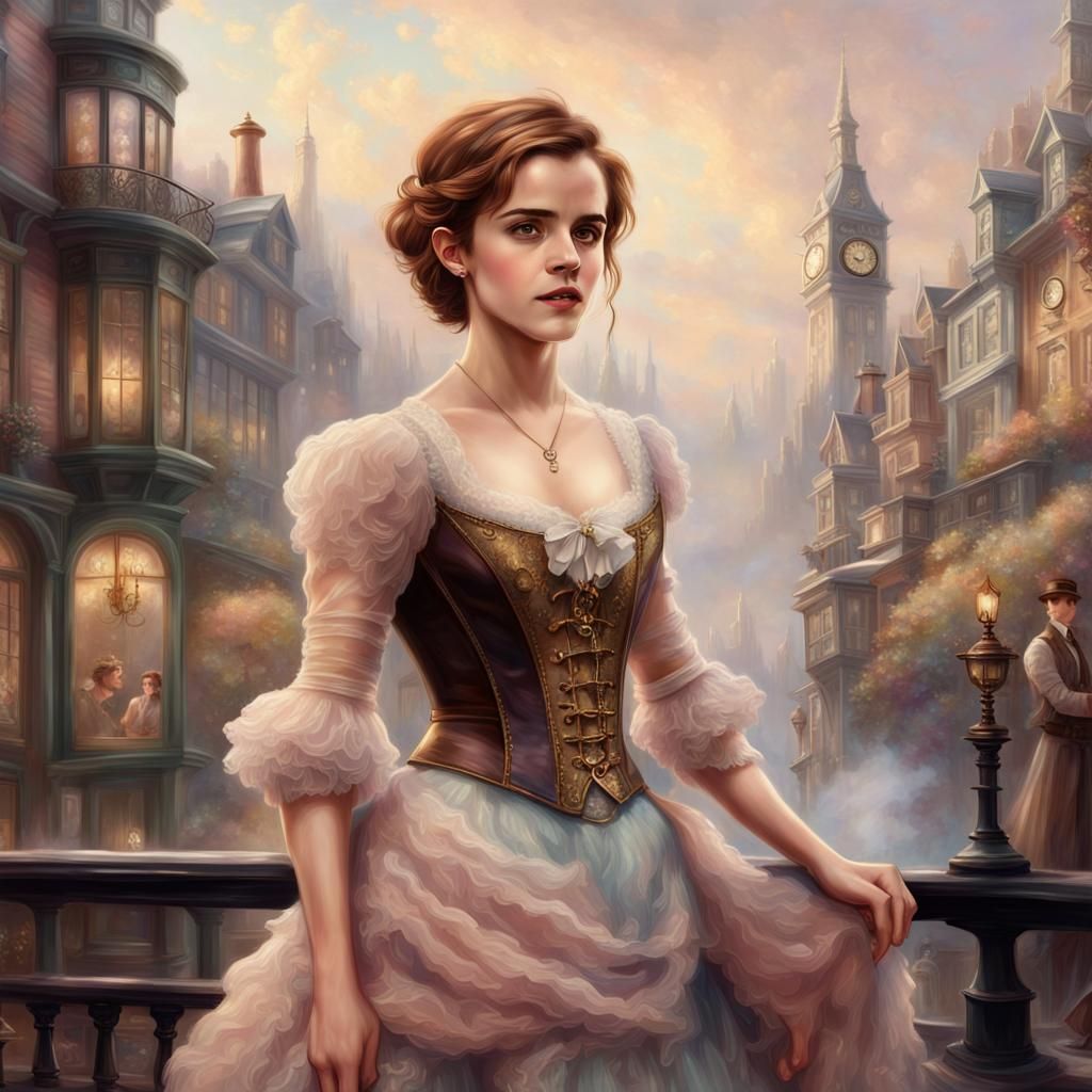 Emma Watson in Steampunk Belle Epoque Fantasy