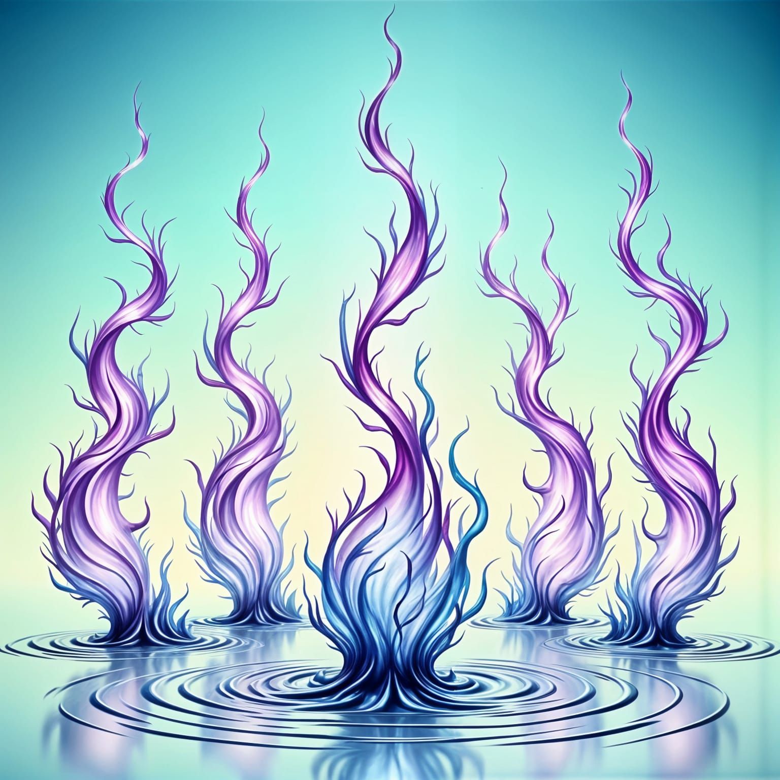 Surreal Purple Fire in Melting Oil Style