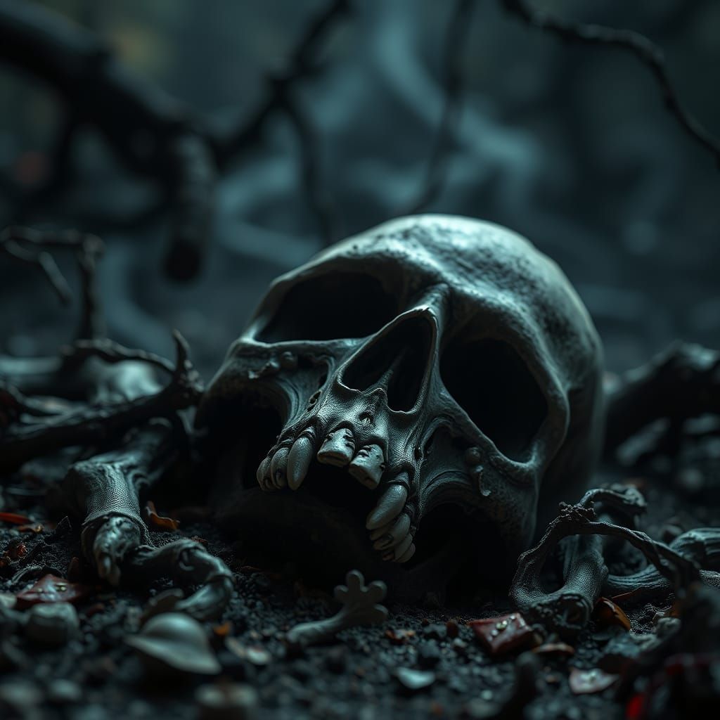 Surreal Portrait of Death in Hyperrealistic Style