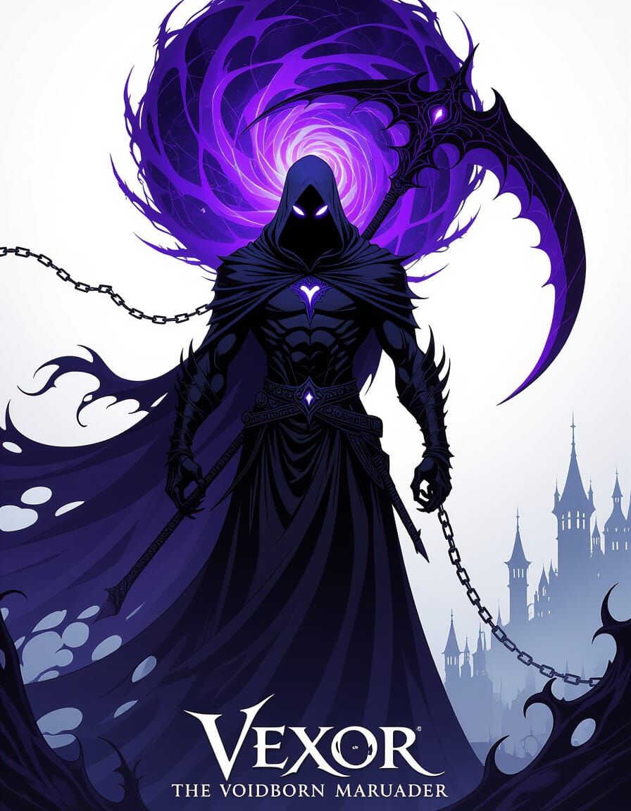 Voidborn Marauder Comic Cover in Gothic Spectral Style