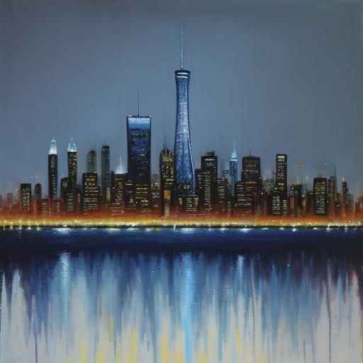 Iconic Skyline as Oil Painting Masterpiece