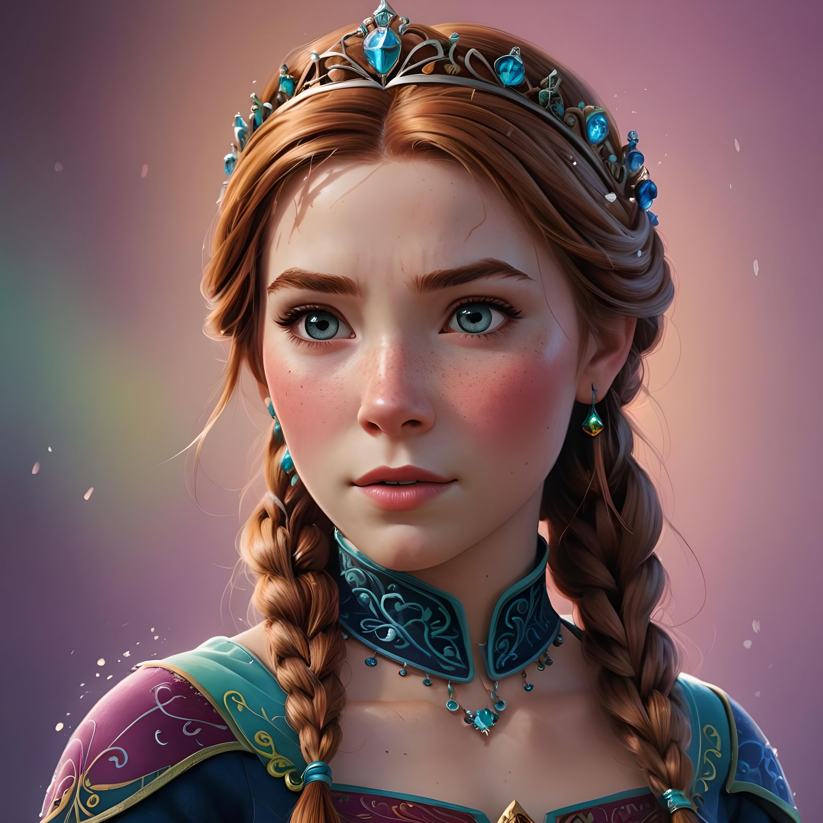 Photorealistic Portrait of a Princess in Splash Art Style