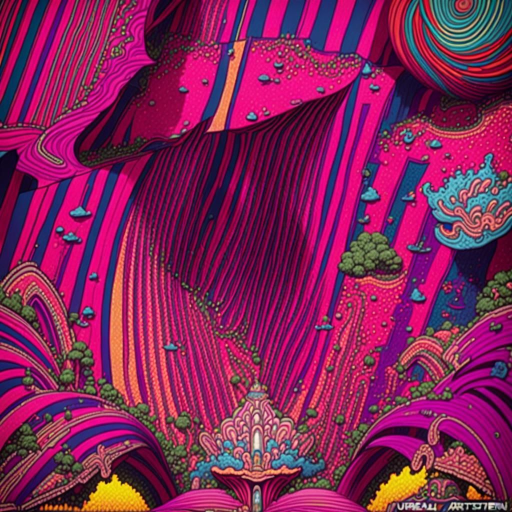 Pink Striped Heart Pattern in Retro Pop Art Style