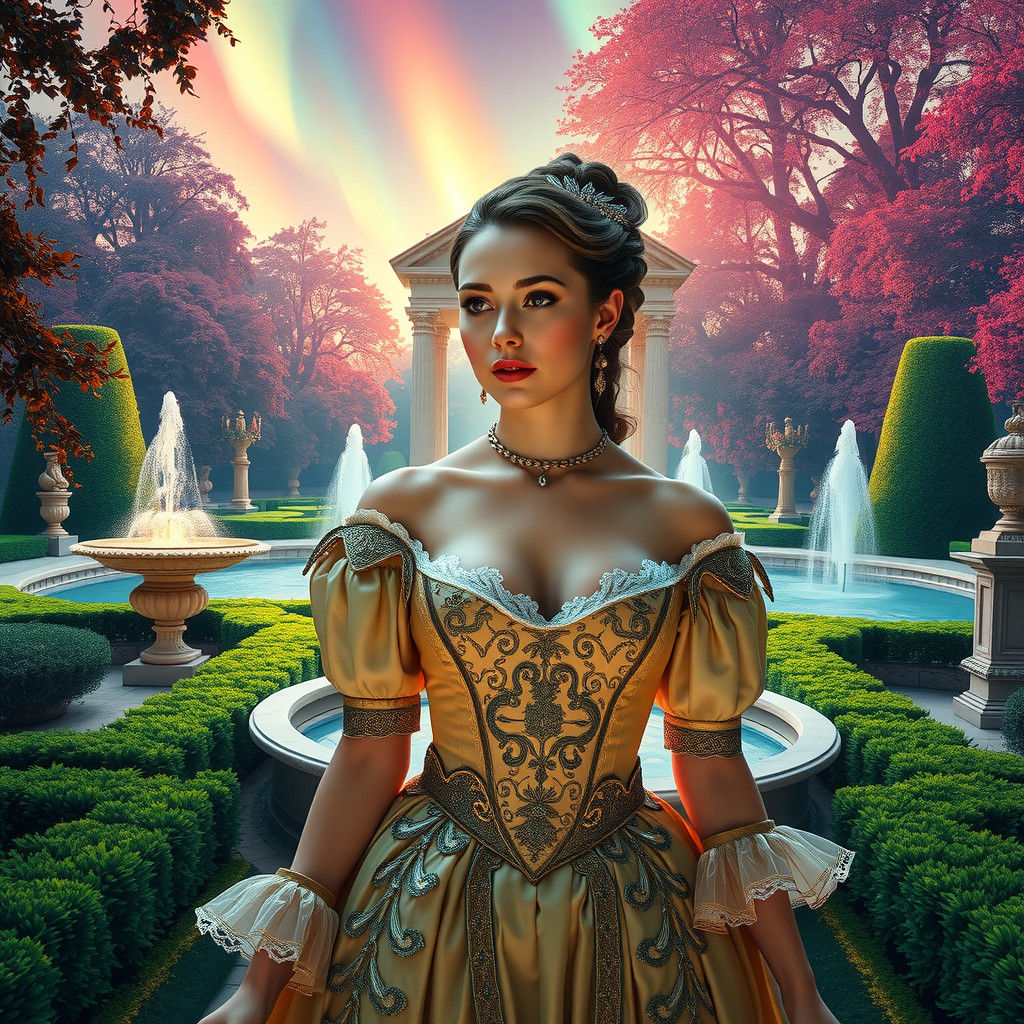 17th Century Noblewoman in Versailles Garden