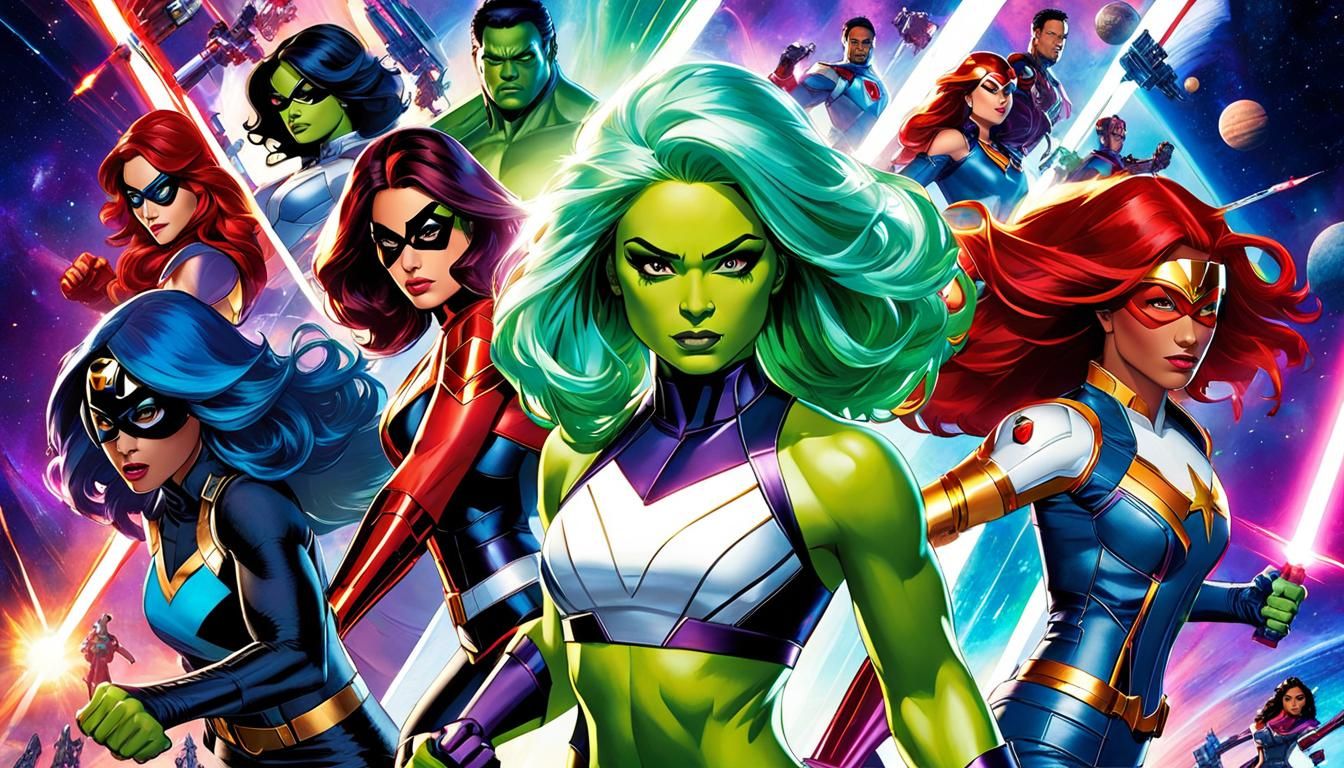 Superhero Girls Team Ready for Battle: Digital Art