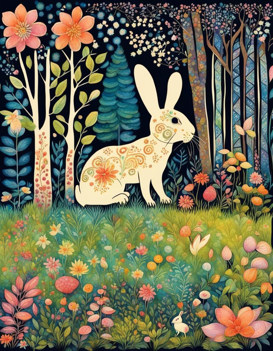 Batik Art: Forest Meadow Paradise Garden