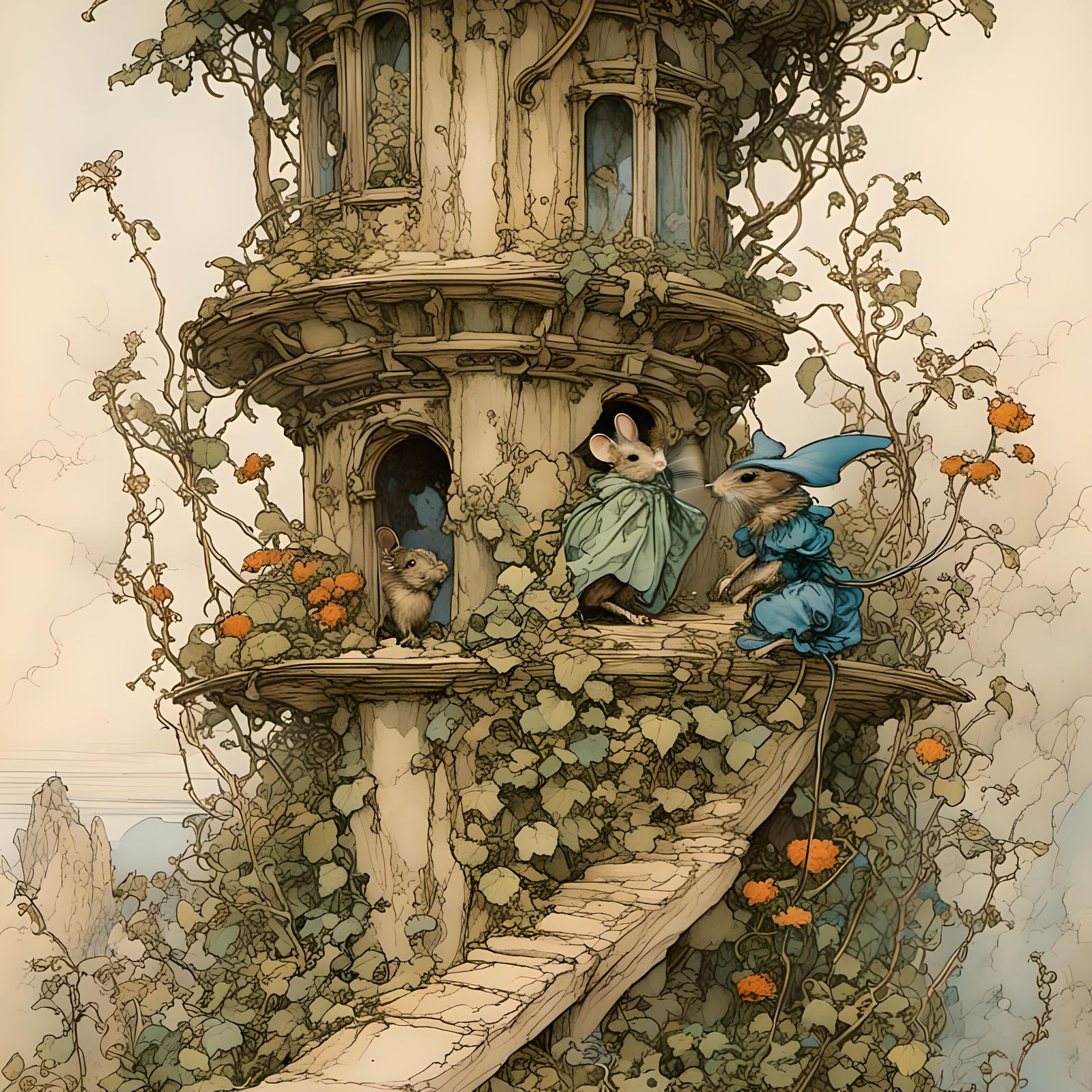 <lora:Victorian Fairies 1:1.0> Ultradetailed Mouse wizard in...