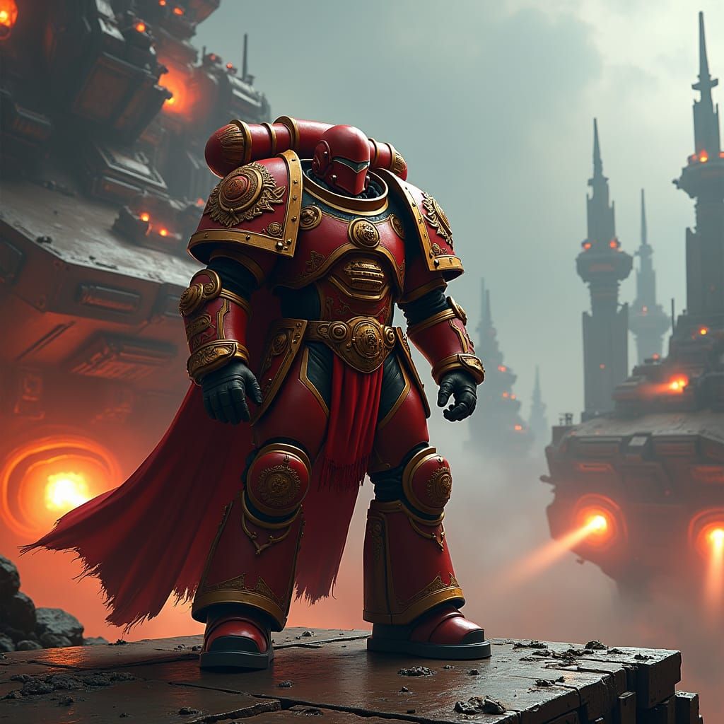 Heroic Blood Angel on Battlecruiser Deck