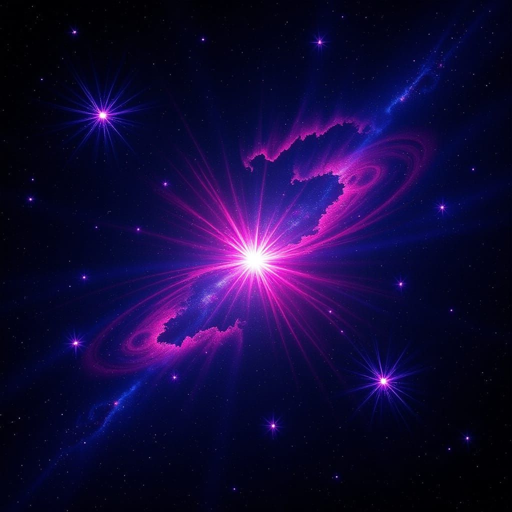 Vibrant Galaxy with Colorful Nebulae in Fantasy Style