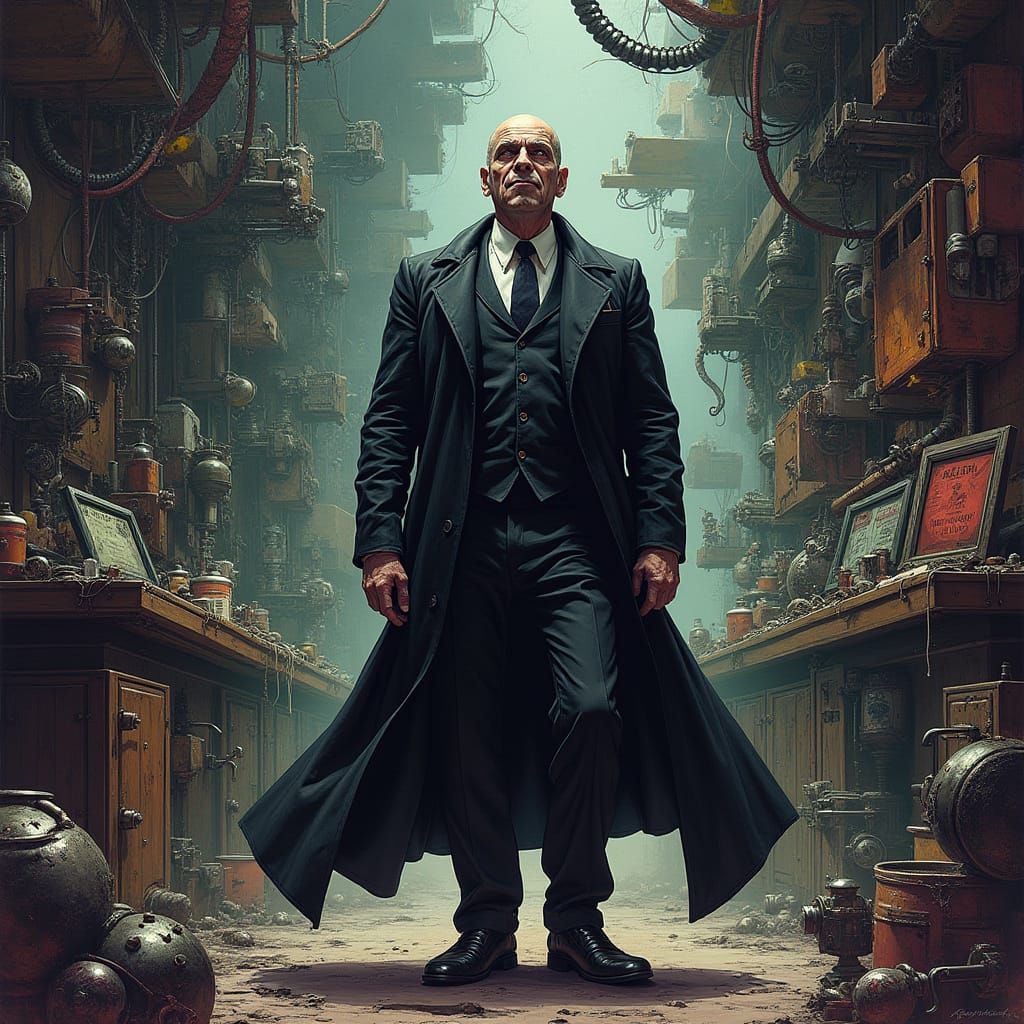 Dr. Disarray in Chaotic Laboratory, Matte Painting