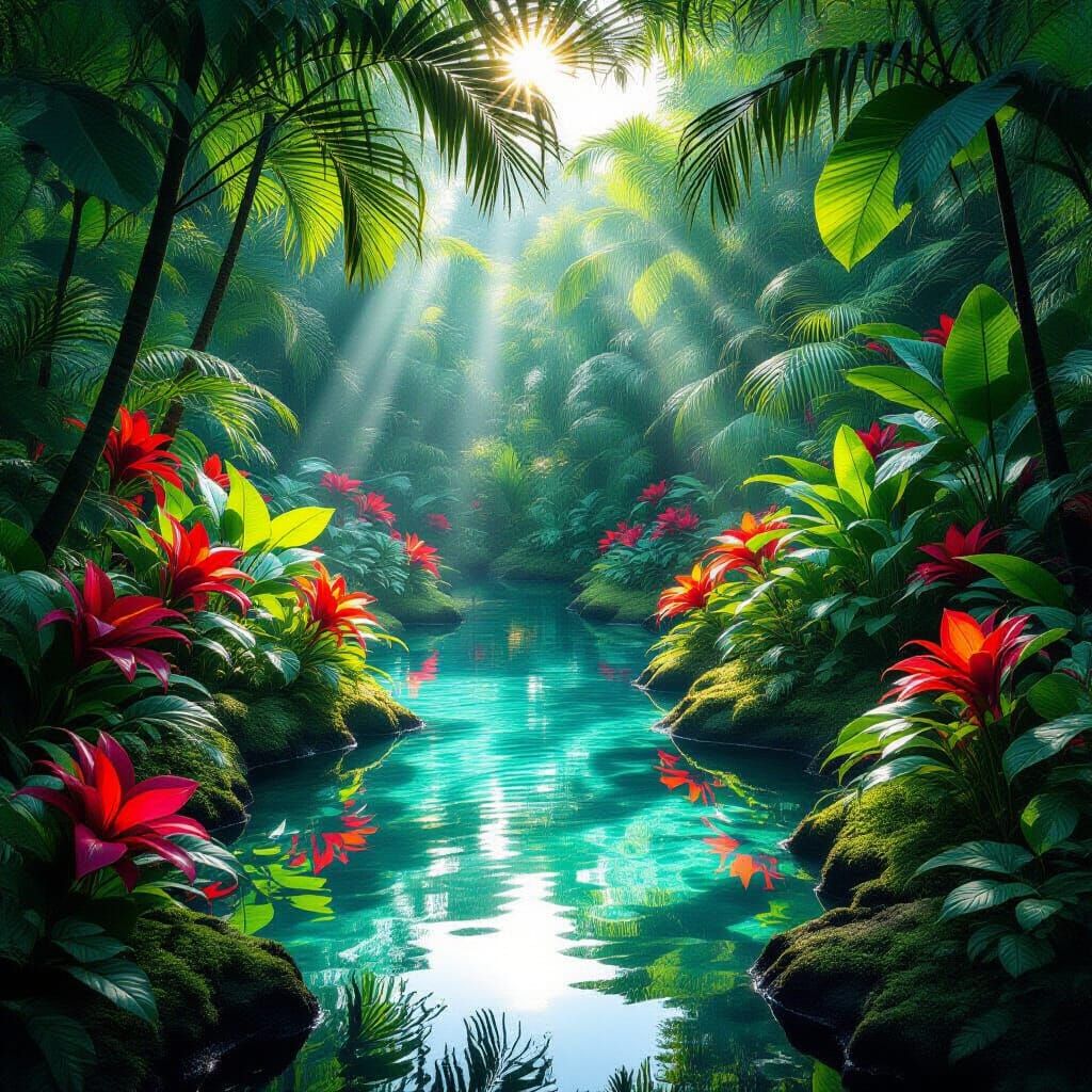 Hidden Oasis With Exotic Flora and Crystal Spring