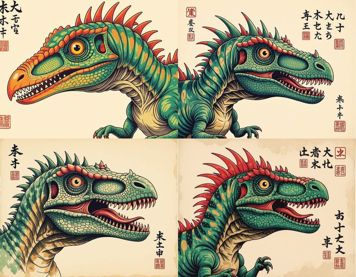 Horrific Mythical Mutant Collage in Mixed Media