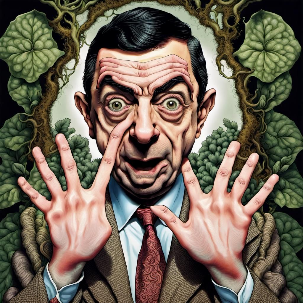 Surreal Finger Nightmare with Mr. Bean Likeness
