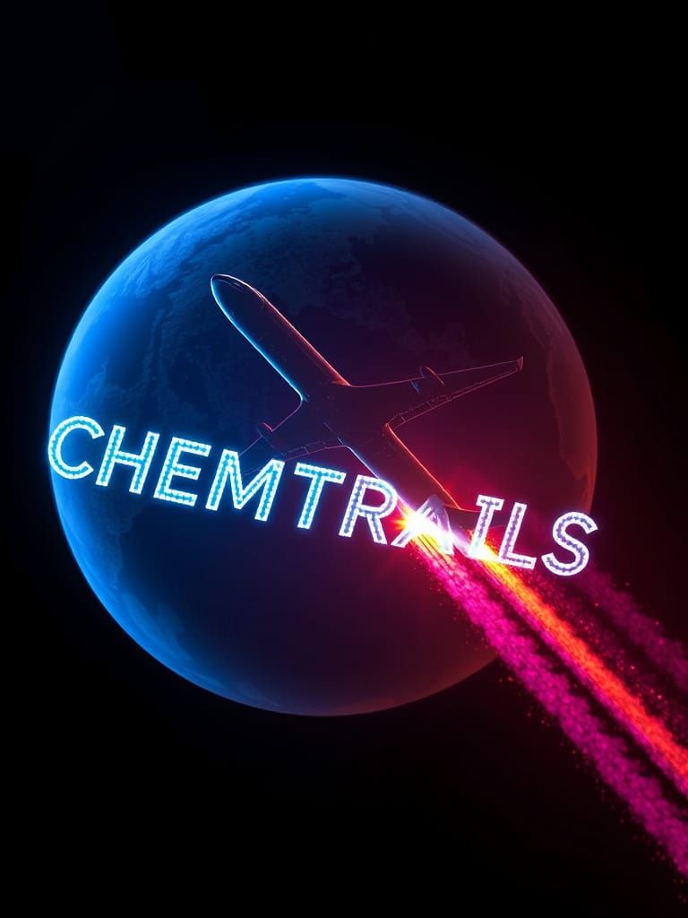 Aerospace Iconography: Mysterious Chemtrail Clouds in Neon