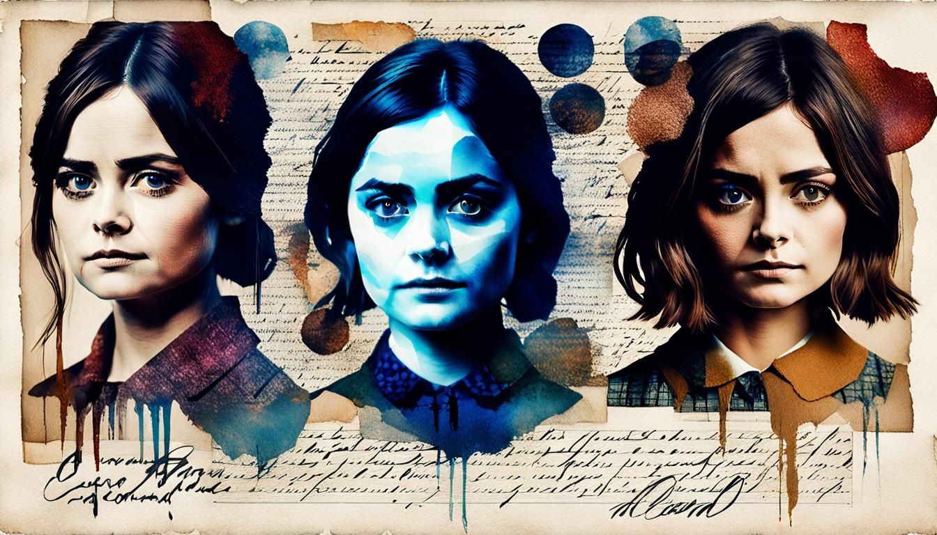 Jenna Coleman: Four Faces in Gouache Style