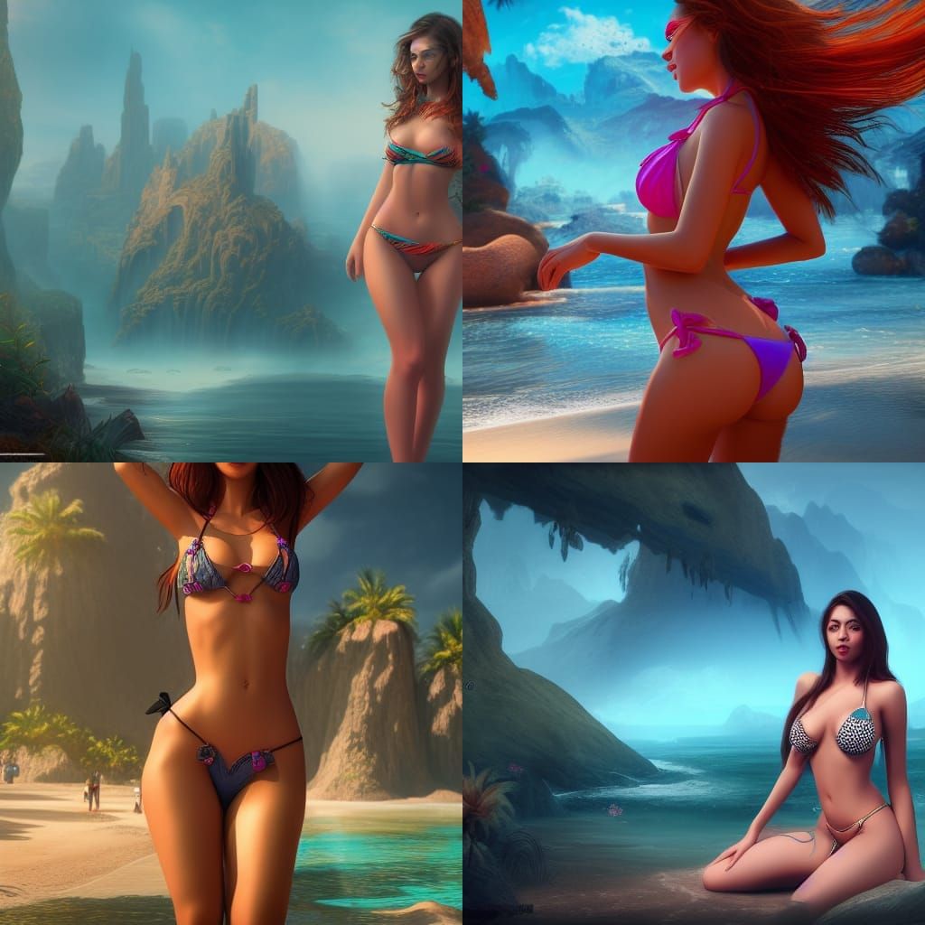Bikini Models: Artistic Full Body Photoshoot