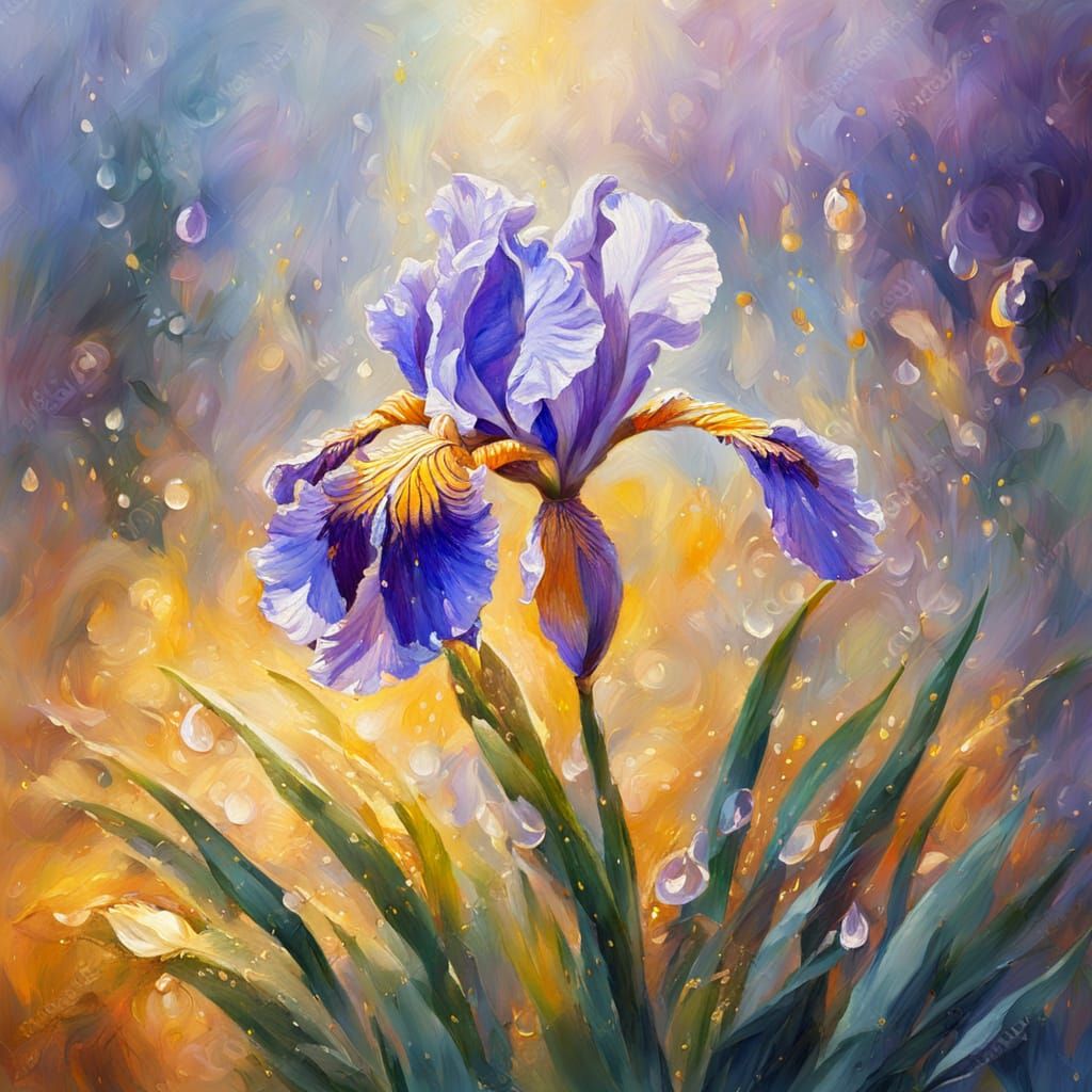 Delicate Iris Bloom in Soft Focus