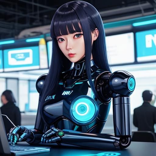 Hyperrealistic Robot Woman: A Photorealistic Vision