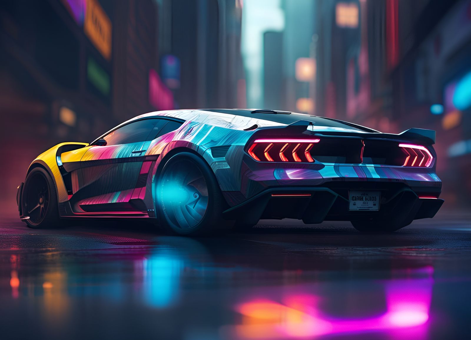 Cyberpunk Supercar Concept Art