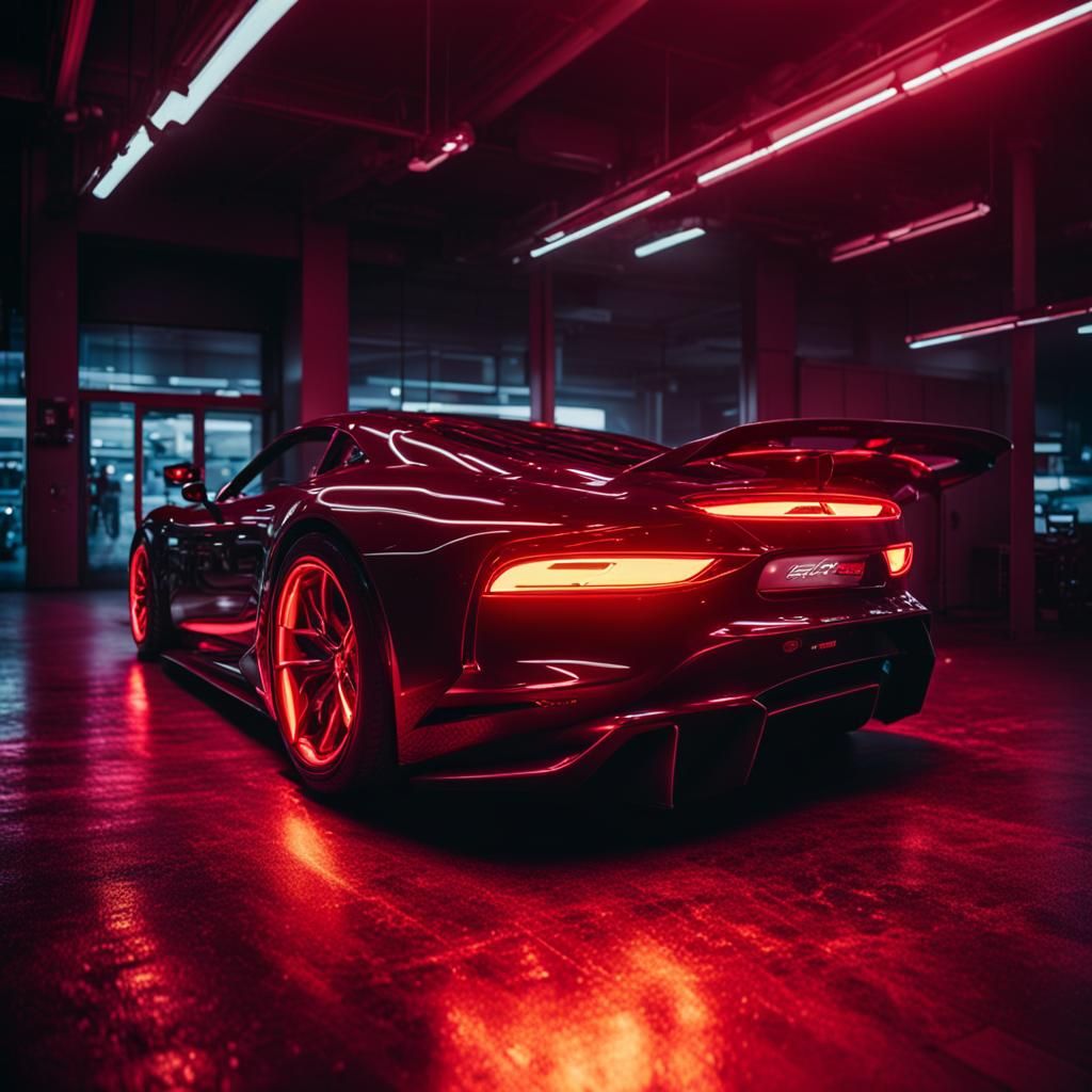 Koenigsegg Jesko with Burning Exhaust: Cinematic Neon