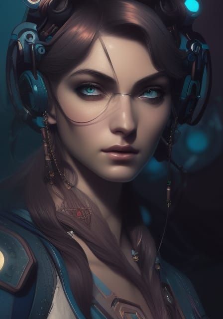 Cyberpunk Anime Woman Portrait with Dynamic Lighting