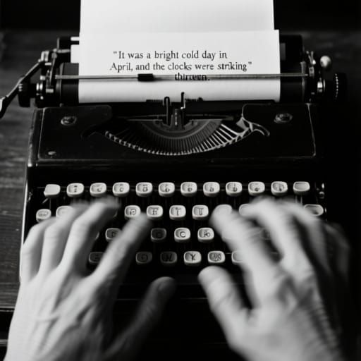 Noir Typewriter: Surreal Motion Blur Photography