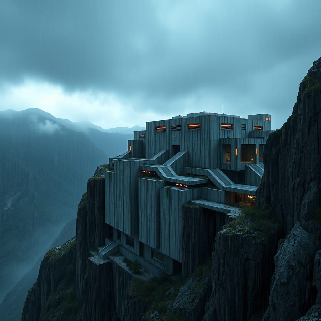 Cyberpunk Research Facility in Perpetual Twilight