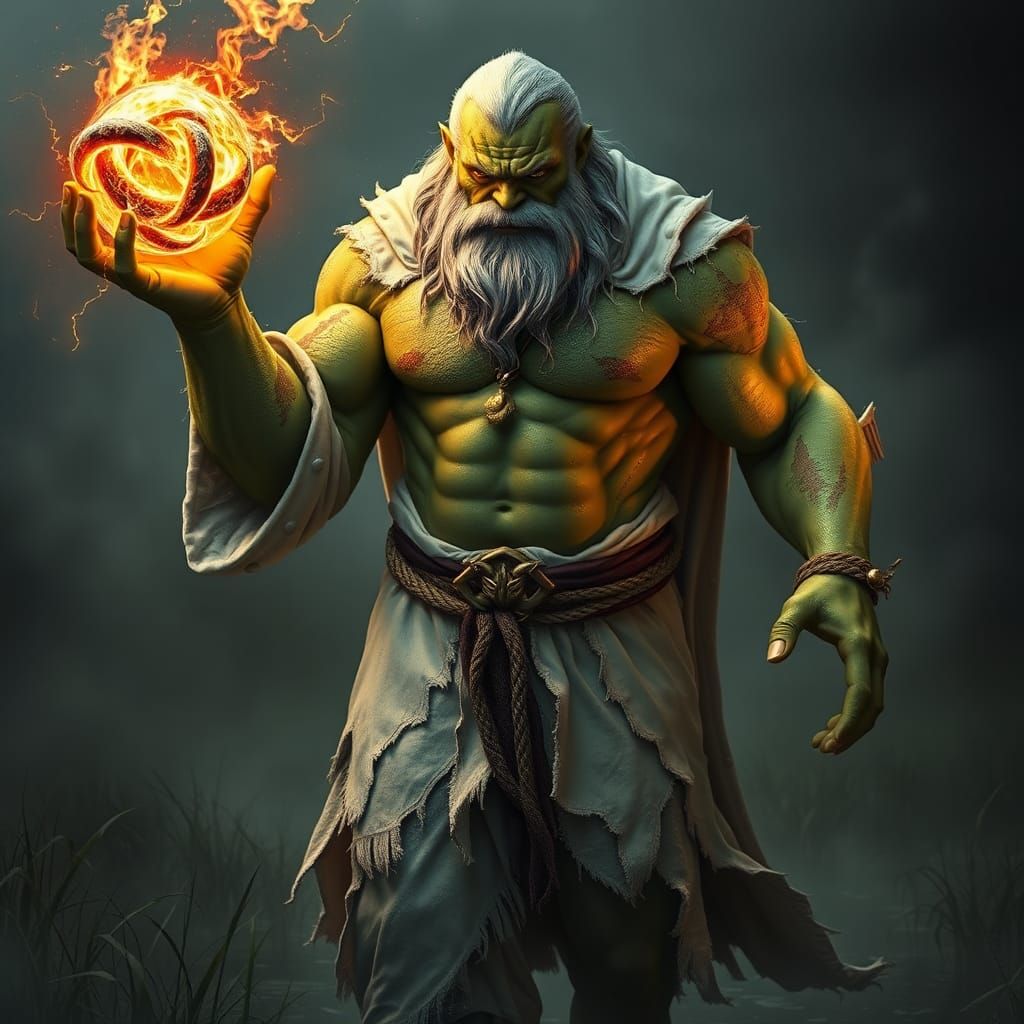 Hulk Wizard with Magic in Hyperreal CGI