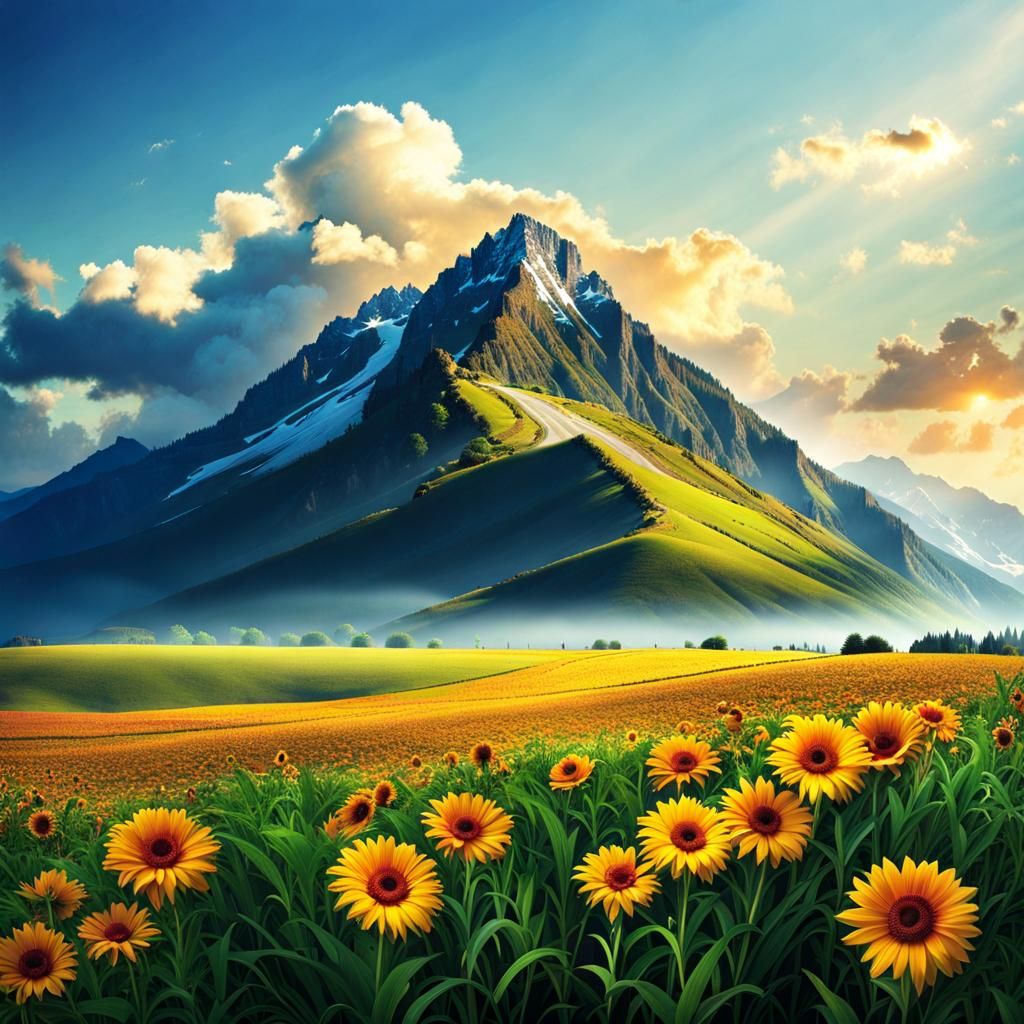 Magnificent Mountain Landscape for Art Competition