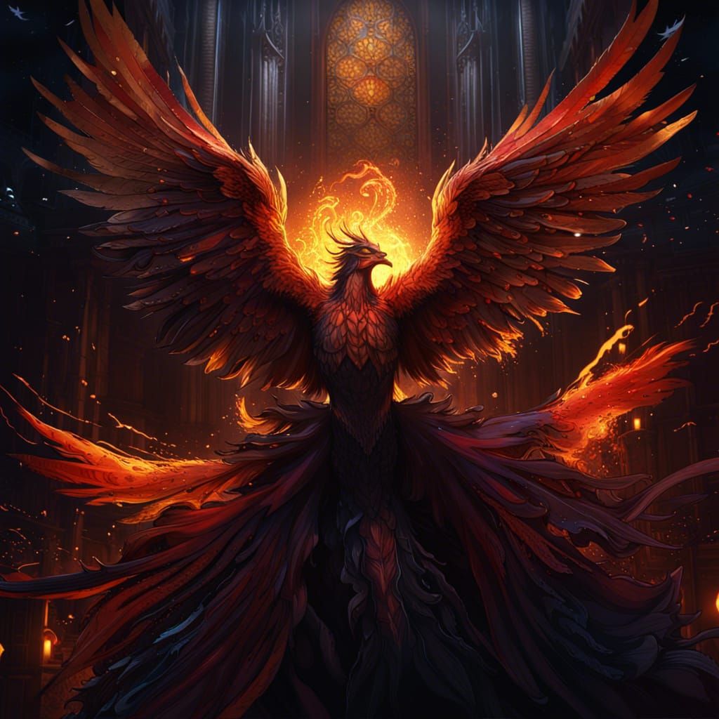 Midnight Phoenix: A Dark Fantasy Concept Art