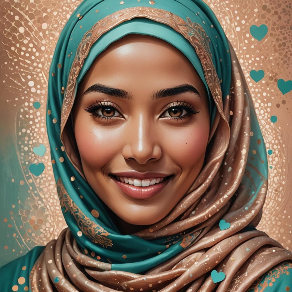 Malay Girl Portrait in Halftone Pop Art Style