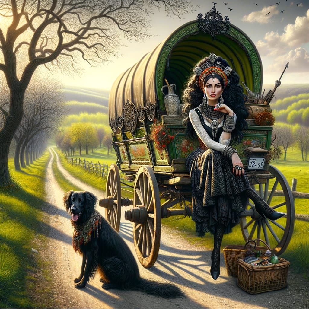 Romani Woman in Hungarian Countryside