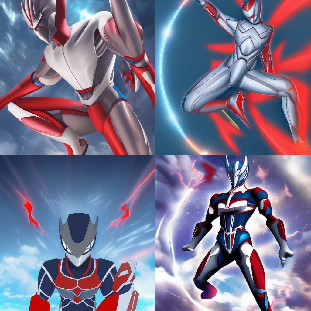 Ultraman Alpha in Anime Style