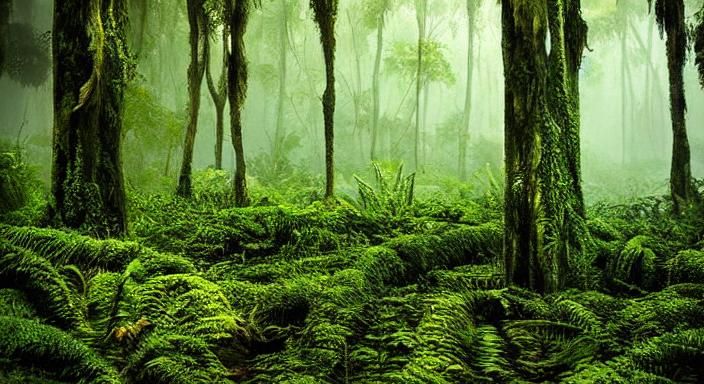 Surreal Soldier in Psychedelic Jungle Mist