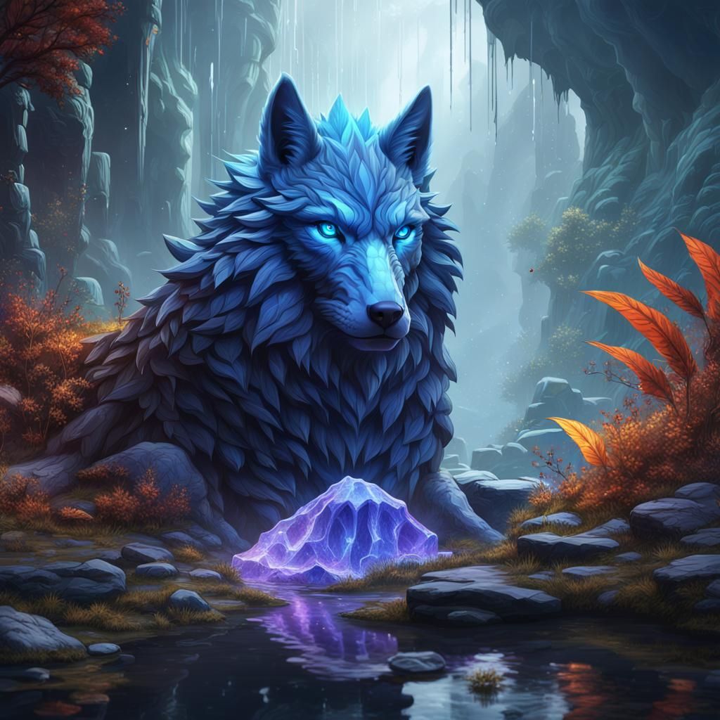 Crystal Wolf Fantasy Concept Art