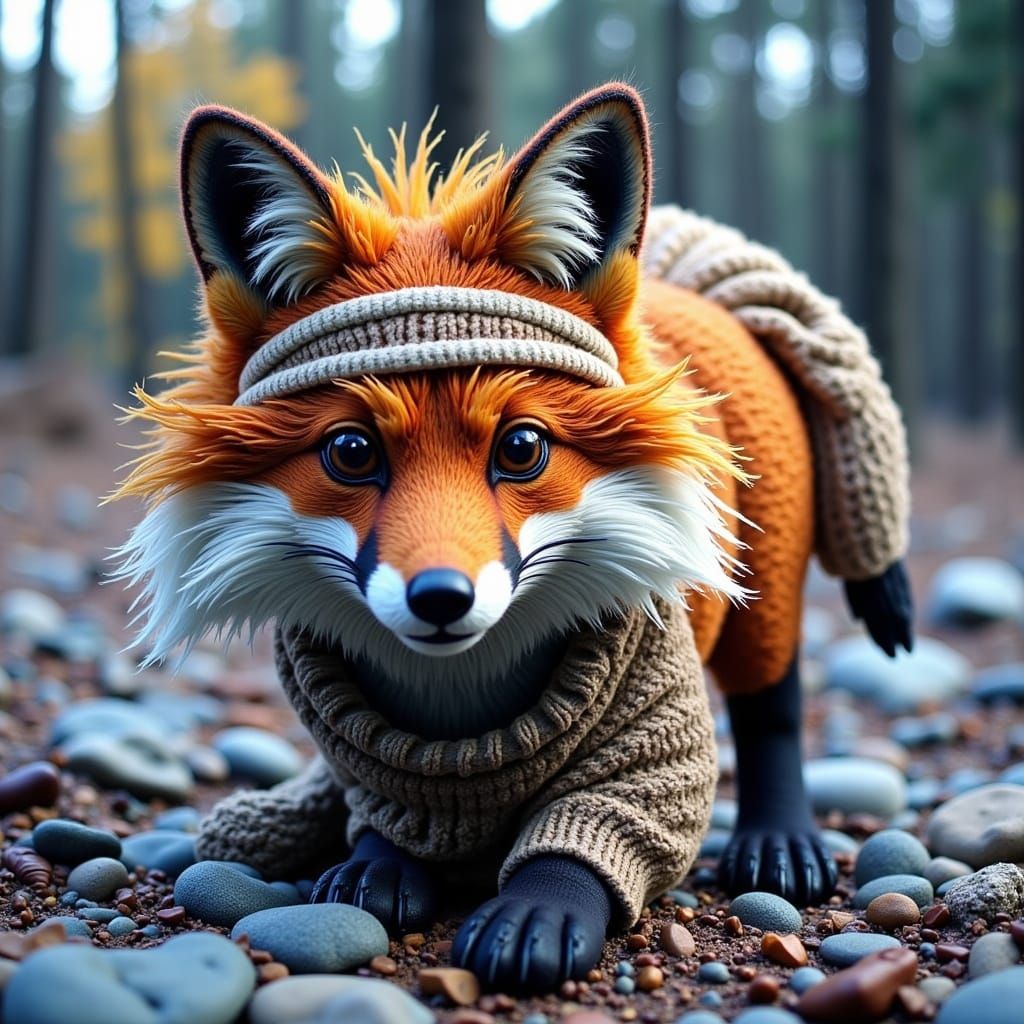 Fox Dressed as Pirate with Hook, Disney Style