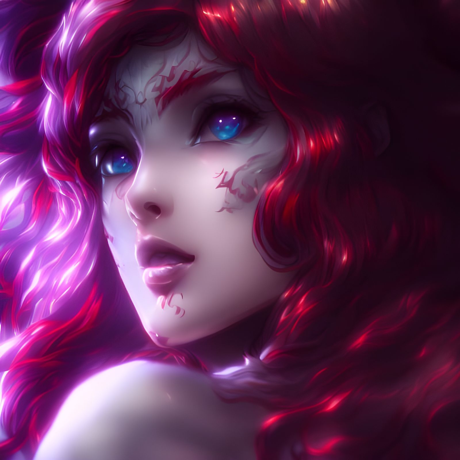 Sadistic Anime Princess with Crimson Blood Hair