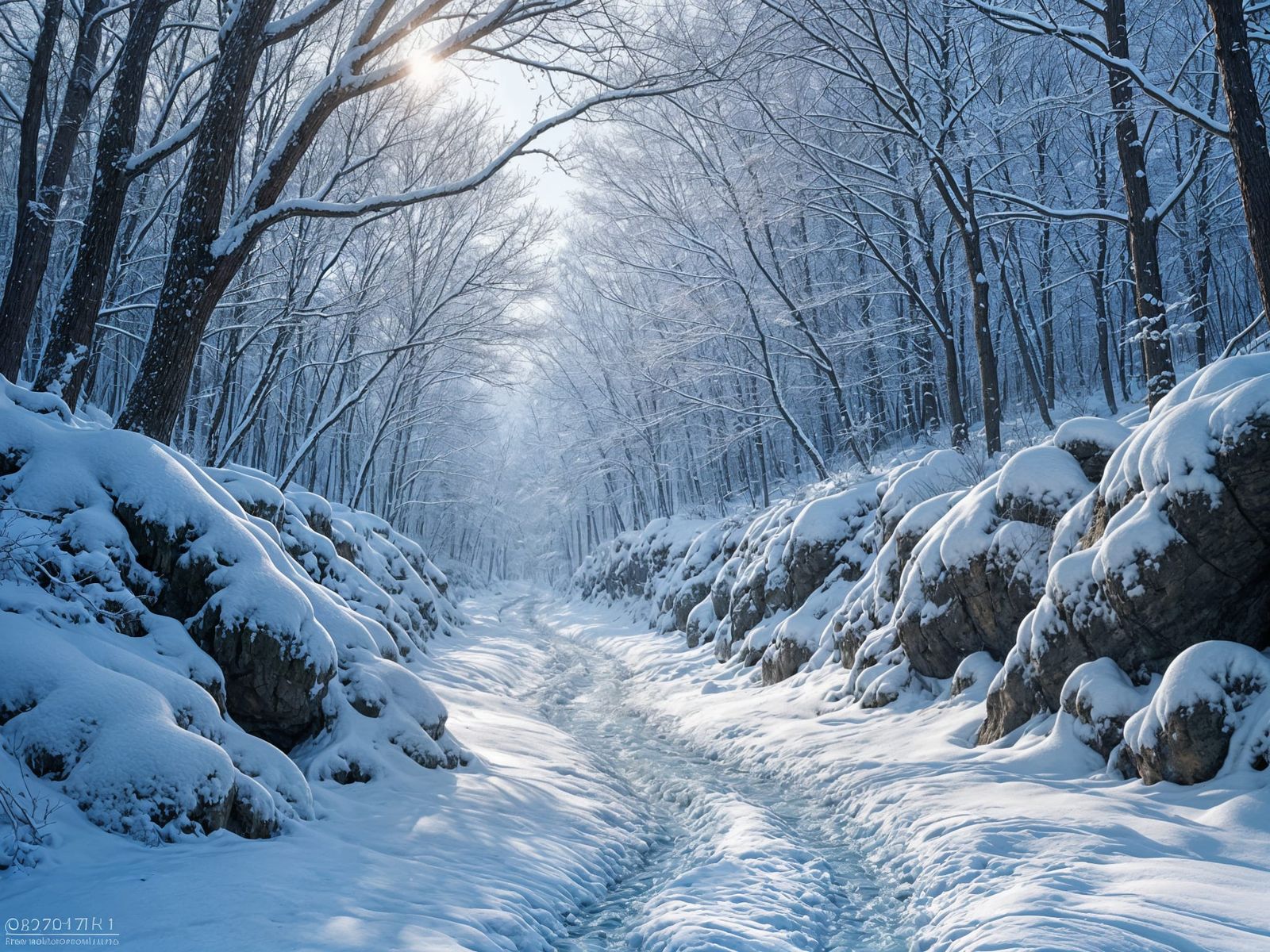 Surreal Winter Forest in Pastel Colors, Inspired by Yosano A...