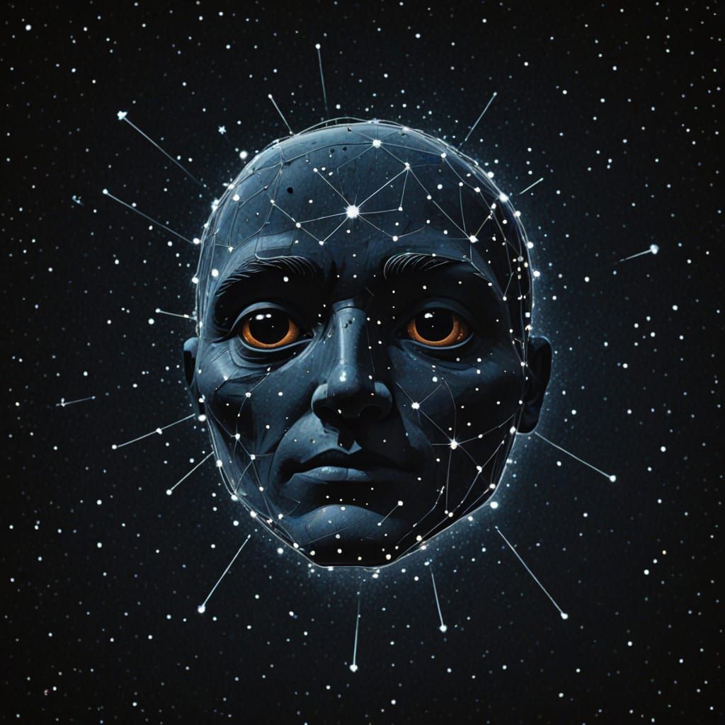 Celestial Portrait in the Night Sky