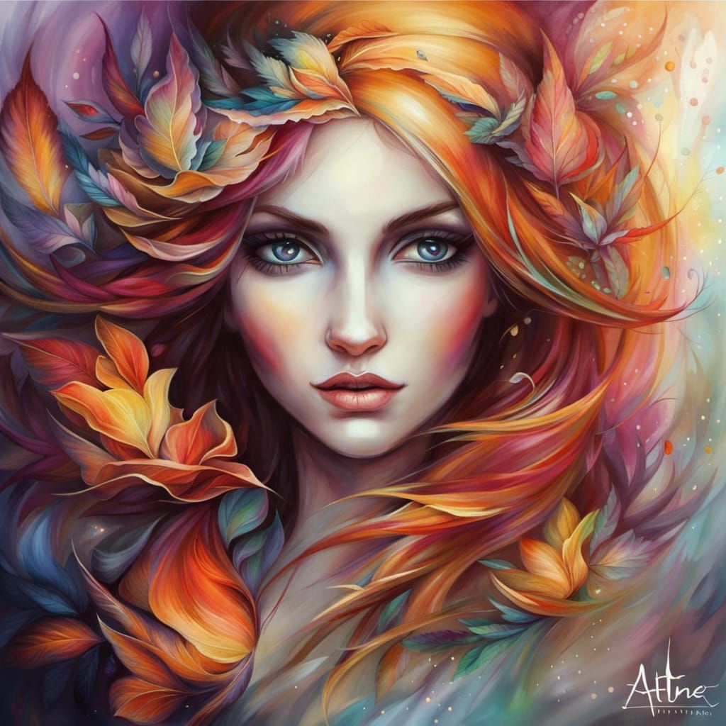Colorful Portrait in Mixed Artistic Styles