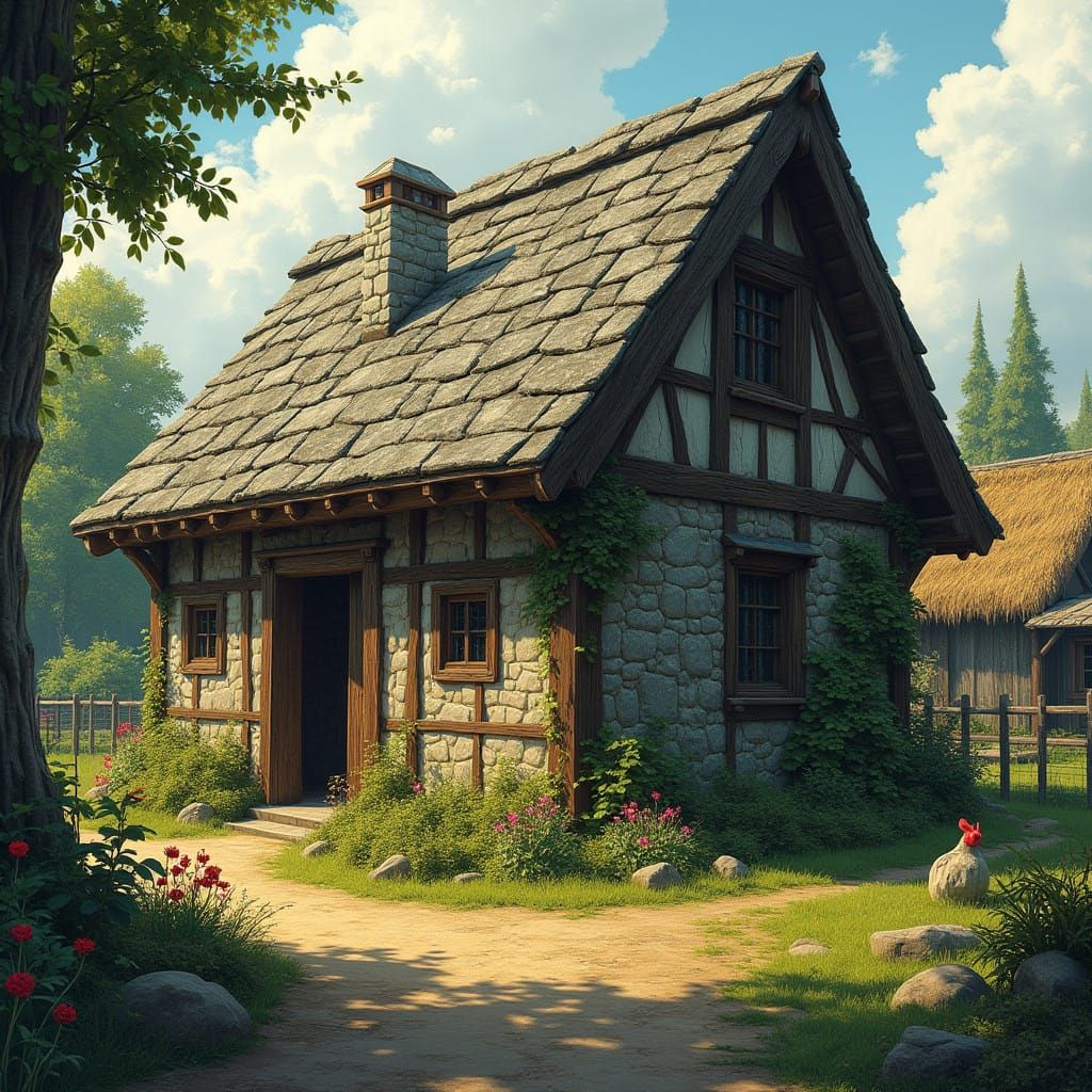 Medieval Chicken Coop with Rustic Fantasy Elements