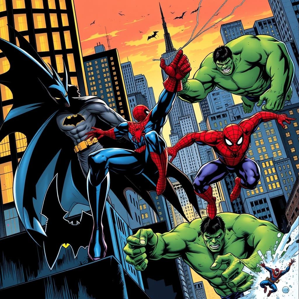 Heroes in Action-Packed Cityscapes