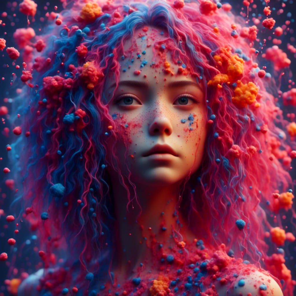 Vibrant Photoreal Portrait in Abstract Macrophotography Styl...