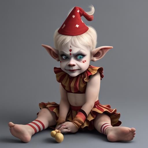 Whimsical Circus Imp in Fantasy Setting