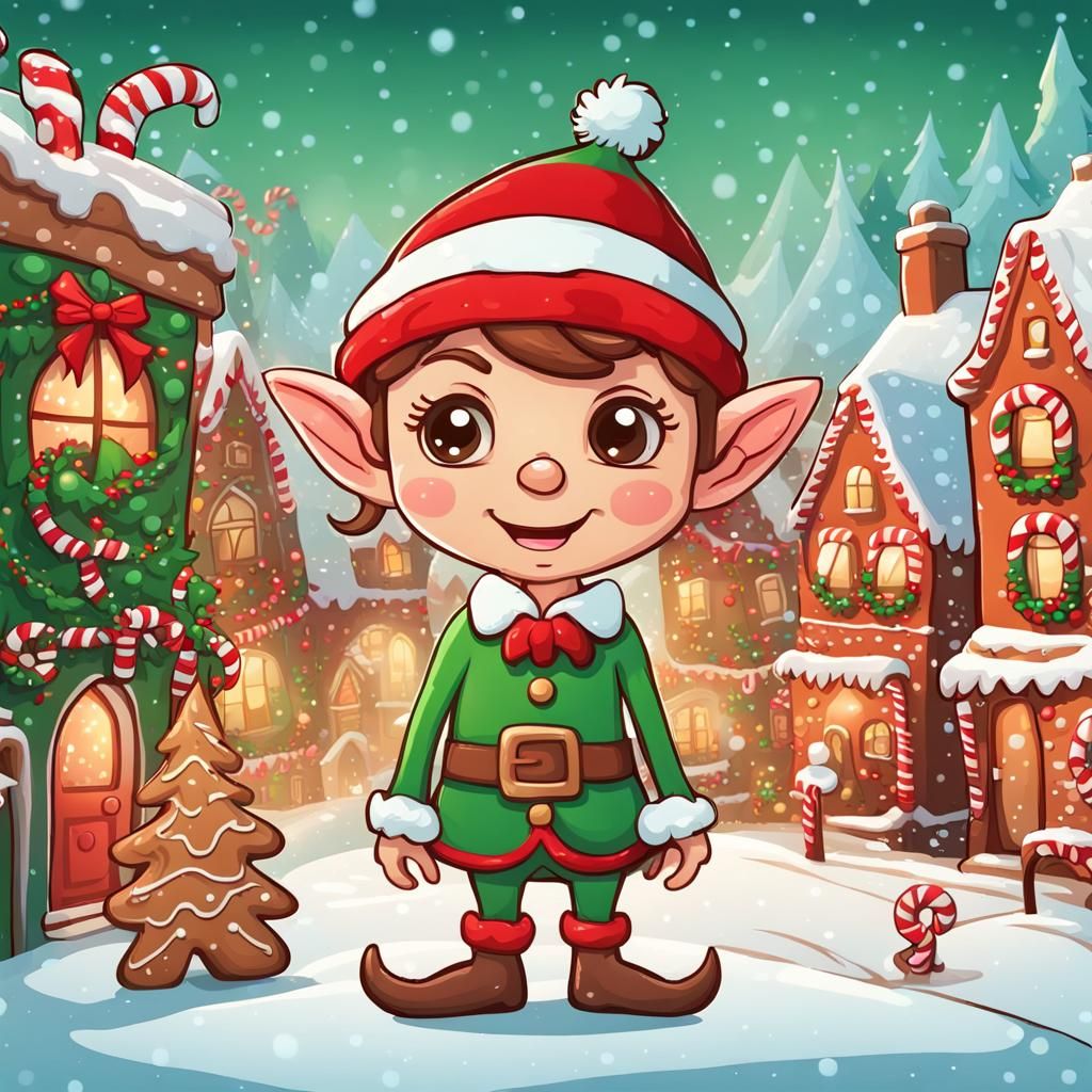 Cartoon Cute Holiday Elf