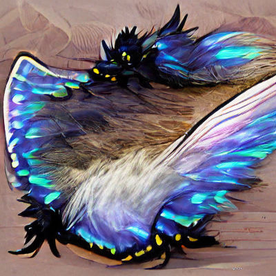 Fluffy Dragon with Butterfly Wings